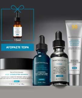 Πακέτο Λάμψης & Σύσφιξης SkinCeuticals με CE Ferulic, P-TIOX, A.G.E. Interrupter Advanced, A.G.E. Ultra Serum και Advanced Brightening SPF 50