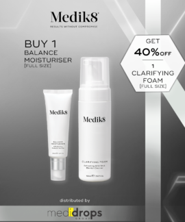Combo Medik8 Balance Moisturiser & Glycolic Acid Activator 50ml + Clarifying Foam 150ml